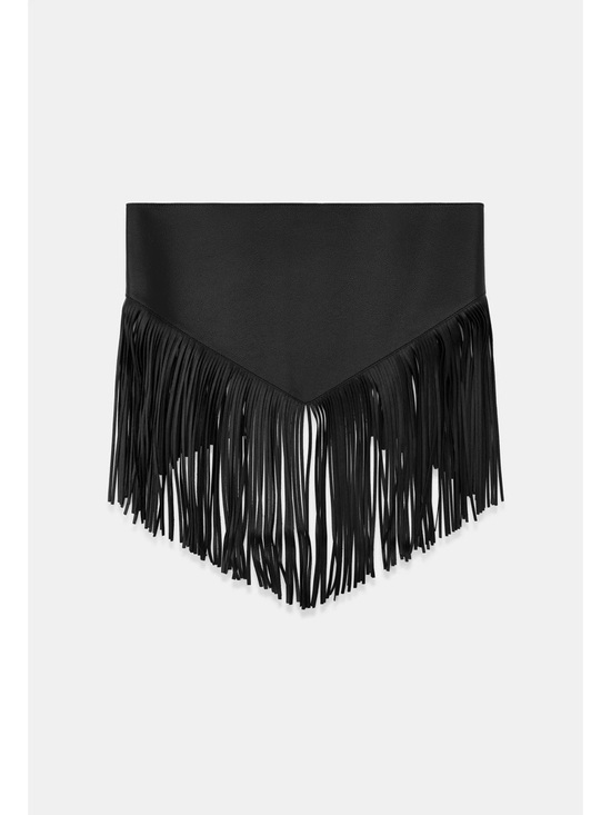 Zara 100% LEATHER FRINGE SCARF BELT